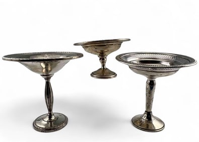 Three Sterling Silver Compotes