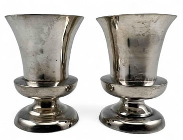 Pair Of Mid Century Mexican Sterling Silver Footed Cups