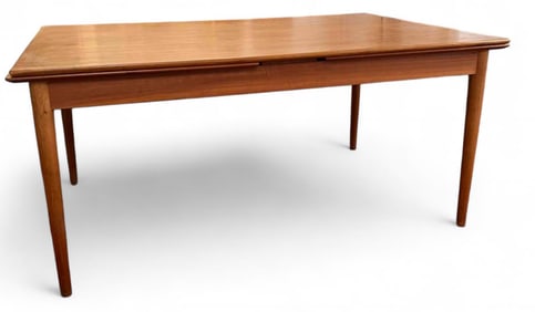 Danish Modern Draw Leaf Teak Dining Table