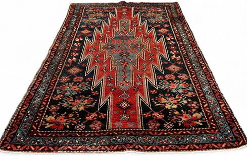 Older Hand Knotted Persian Rug: Older Hand Knotted Persian Rug. Approximately 4.9L x 3.4W ft. (59.0L x 41.0W inches).