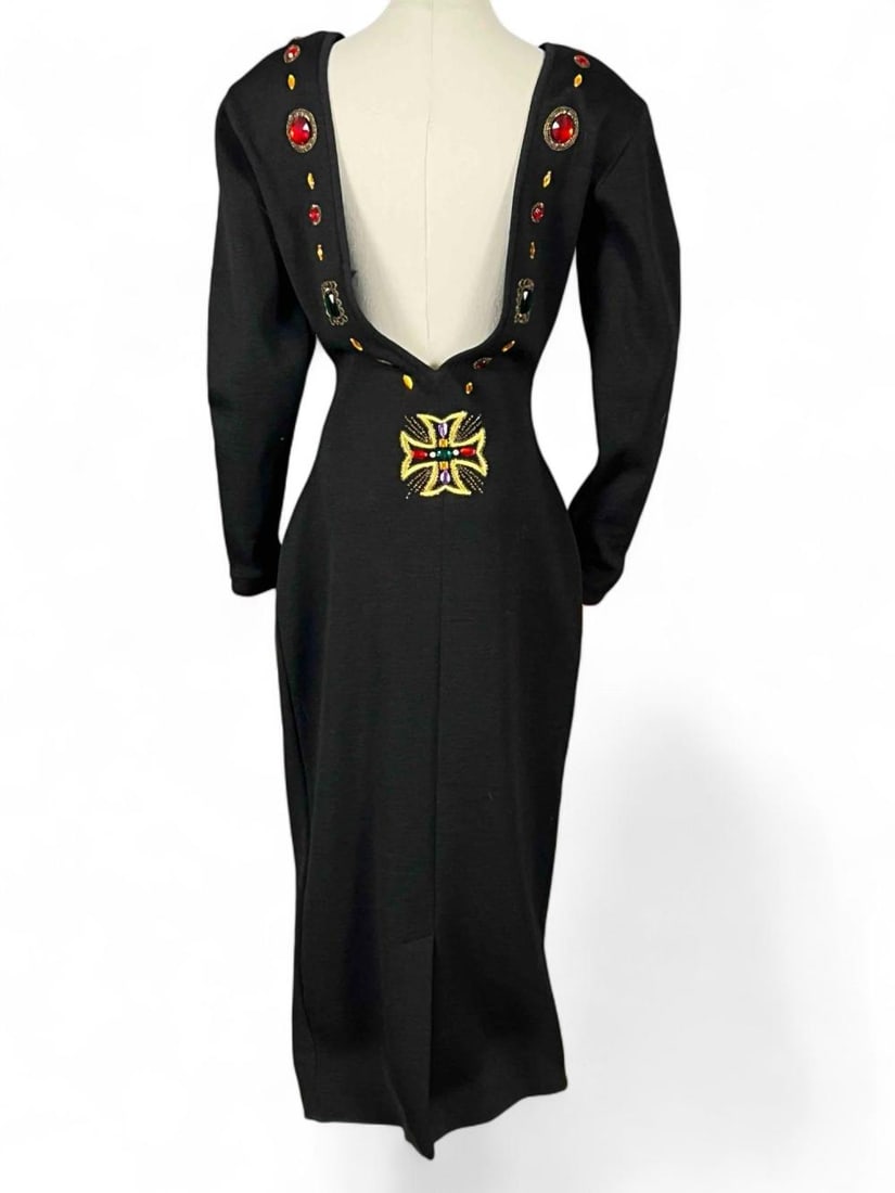 Andrea Jovine Beaded Wool Dress (1 of 9)