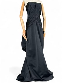 Victor Costa Vintage Evening Gown With Bow Detail