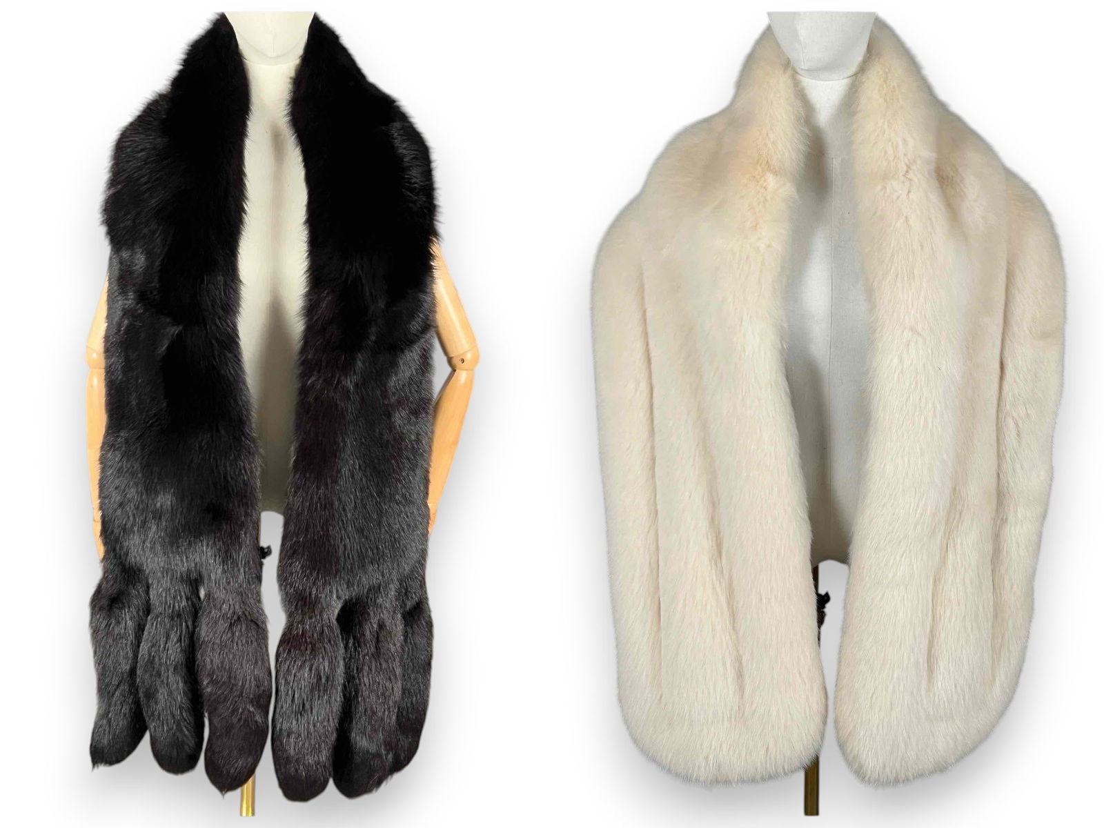 Black & White Fox Fur Stoles (1 of 7)