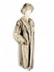 Silver Fox Fur Coat & Hat