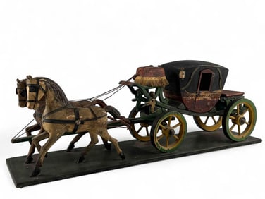 German Wooden Stagecoach Model