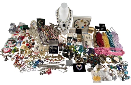 Large Lot Of Costume & Sterling Silver Jewelry