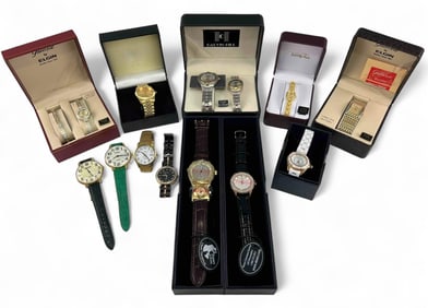 Lot Of watches Including Stauer Liberty Eagle Half Dollar Coin Watch