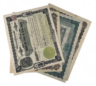Four Stock Certificates Including Yosemite Gold Mine, 1900-1907