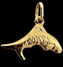 14K Gold Fish Charm