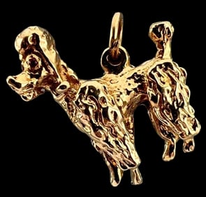 14K French Poodle Pendant Or Charm