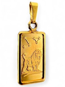 24K Gold Leo Astrology Pendant