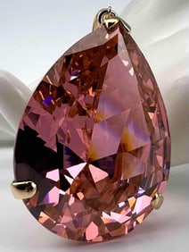 14K Pink Crystal Pendant