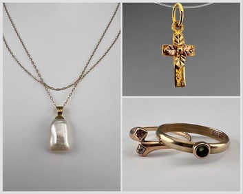 Grouping Of Gold Jewelry