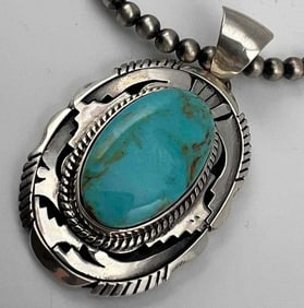 Elouise Kee, Navajo Sterling Silver Turquoise Necklace