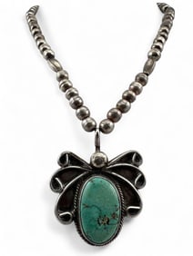 Vintage Navajo Silver & Turquoise Necklace