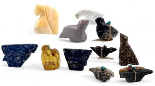 Collection Of Zuni Eagle & Bird Fetishes