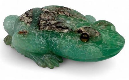Large Chrysoprase Carved Toad