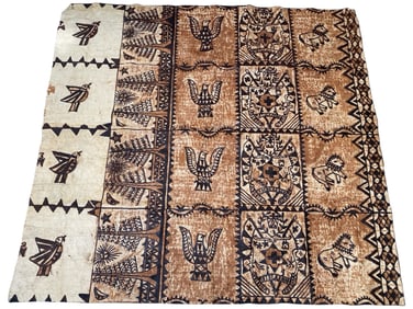 Tongan Tapa Cloth With Coat Of Arms