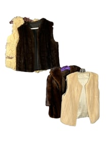 Grouping Of Vintage Fur Vests & Accessories