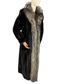 Raccoon & Black Mink Fur Coat