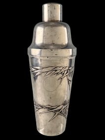 Chinese Art Deco 800 Silver Cocktail Shaker By Tuck Chong, Ca. 1920