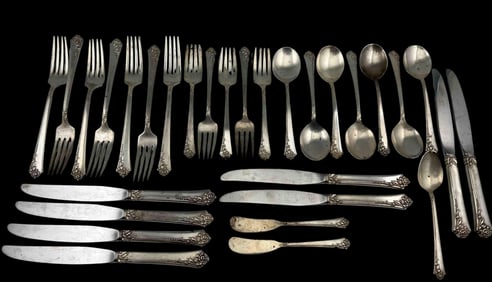 Sterling Silver "Damask Rose" Pattern Flatware