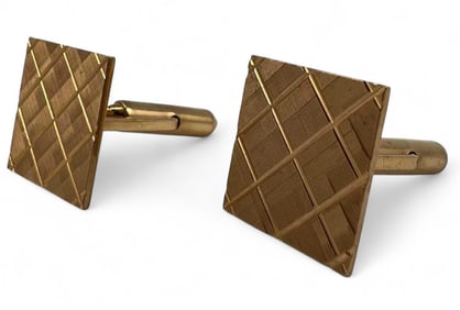 14K Yellow Gold Cuff Links