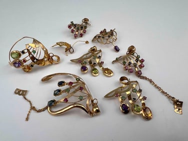 14K Gem Set Scrap Gold Lot, 17.6g