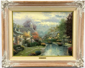 Thomas Kinkade (American, 1958-2012), Lamplight Brooke, Hand Touched Canvas Print