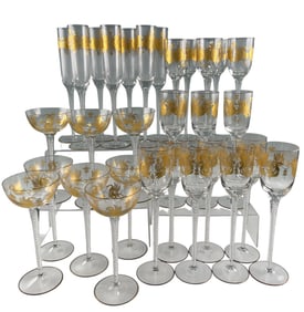 Set Of Venetian Glass Stemware