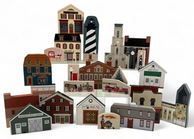The Cat's Wood Village Model Set, 25 Pieces