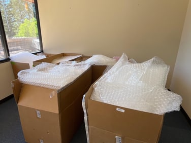 Large Boxes Filled With Bubblewrap