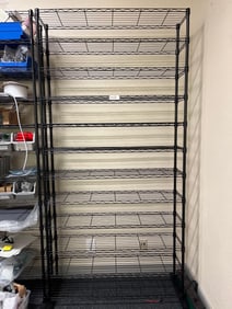 Ten Tier Stationary Metal Shelf