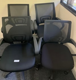 Four Mesh Back Lightweight Desk Chairs
