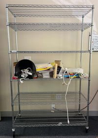 Six Tier Rolling Metal Shelving Unit