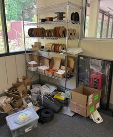 Misc. Computer Wires, Six Tier Metal Shelving, & More