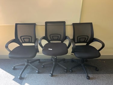 Three Mesh Back Lightweight Office Chairs