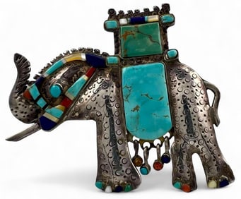 Sterling Silver & Turquoise Elephant
