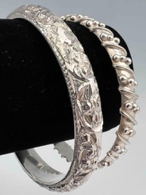 Two Vintage Mexican Sterling Silver Bracelets