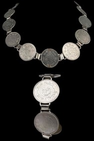 Saudi Arabian Sterling Silver Coin Necklace & Bracelet