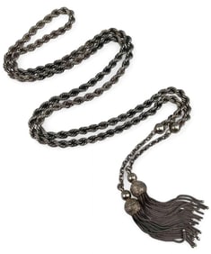 Silver Rope Chain Tassel Necklace