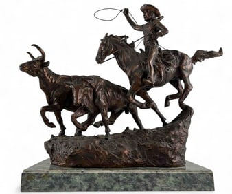 After C.M. Russell, The Roundup, Bronze