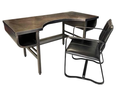 Restoration Hardware French Factory Desk & Leather Chair