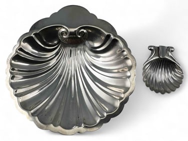 Two Sterling Silver Shell Form Dishes