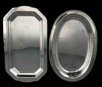 Two Sterling Silver Serving Plates