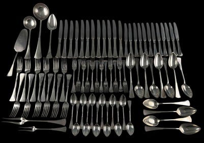 Austro-Hungarian Silver Flatware Service, Budapest