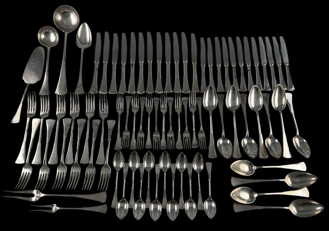 Austro-Hungarian Silver Flatware Service, Budapest (1 of 15)
