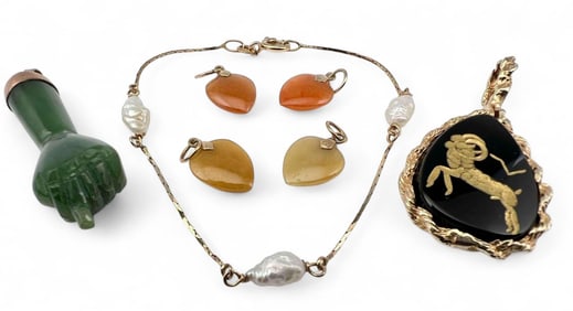 14K Pearl & Semiprecious Stone Jewelry