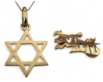 14k Star of David With 14k Pin