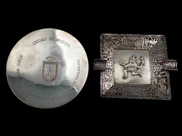 Two Sterling Silver Mexican Dishes